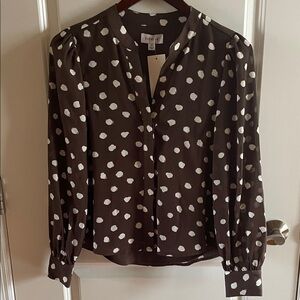 Evereve Darby Chiffon Polka Dot Blouse